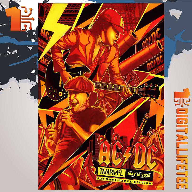 AC DC May 16 2025 Raymond James Stadium Tampa FL Poster