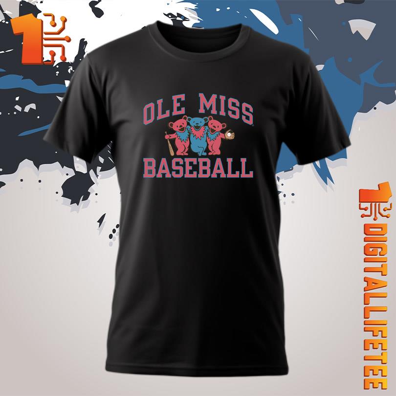 Official Ole Miss x Grateful Dead Baseball Bear Friends T-Shirt
