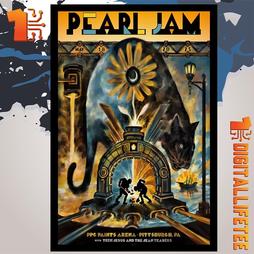 Pearl Jam May 18 2025 PPG Paints Arena Pittsburgh PA Tour Poster